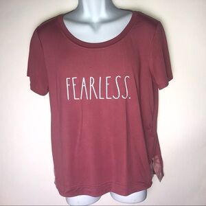Rae Dunn Pink Sleep Shirt Women's Large Fearless Graphic‎